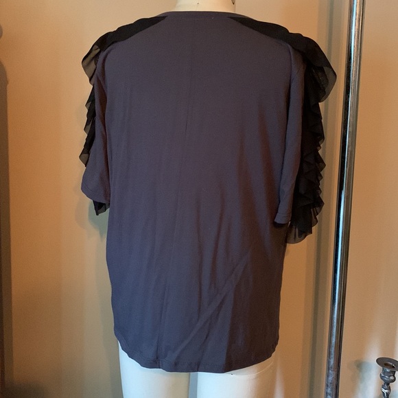 Zara Ruffle Sleeve STRANGE T-shirt - Picture 5 of 6